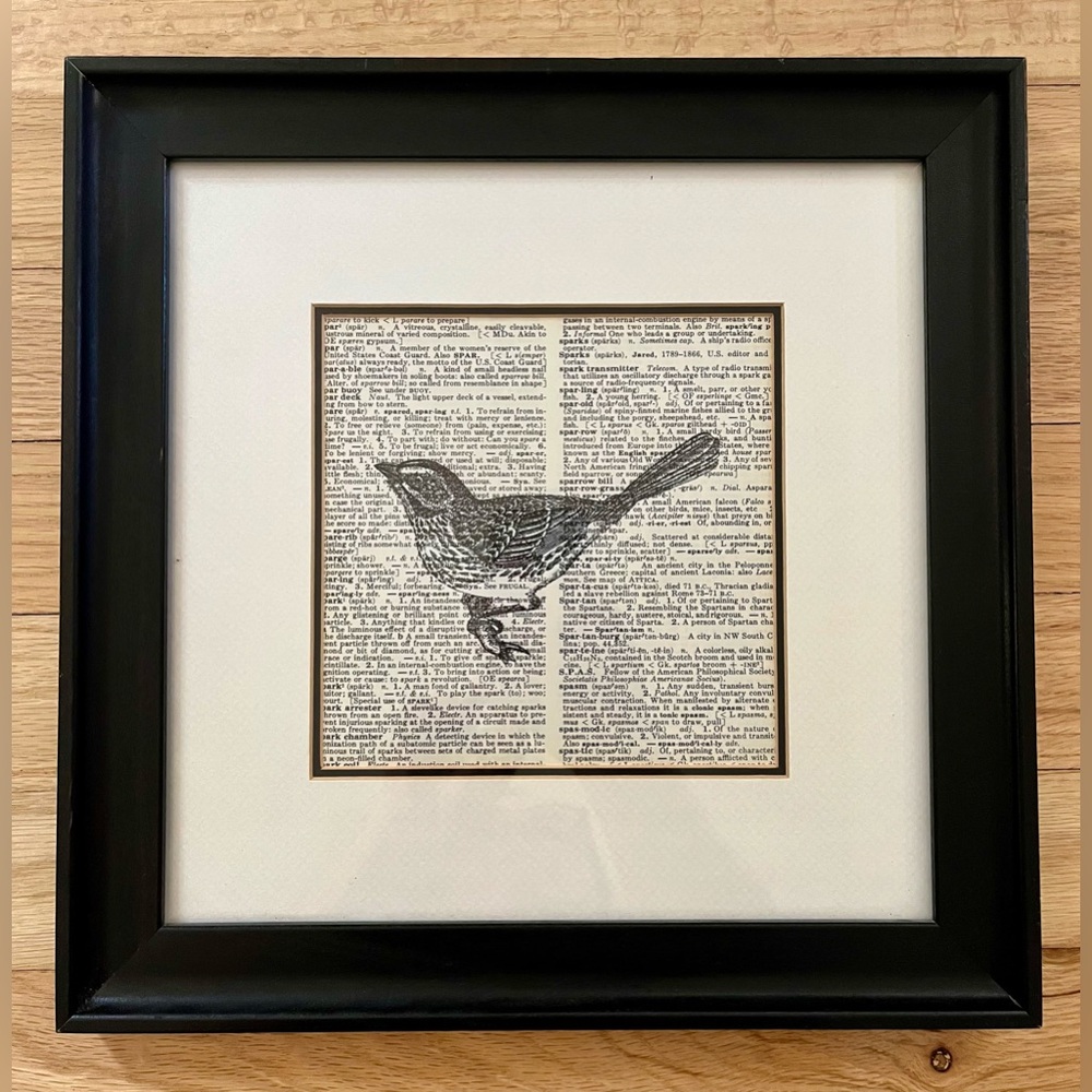 Framed Sparrow Bird Art Print